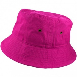 Bucket Hats 100% Cotton Packable Fishing Hunting Summer Travel Bucket Cap Hat - Hot Pink - CW18DOUZ2RL $34.84