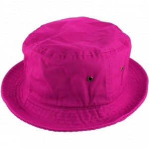 Bucket Hats 100% Cotton Packable Fishing Hunting Summer Travel Bucket Cap Hat - Hot Pink - CW18DOUZ2RL $38.71
