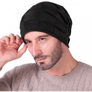 Skullies & Beanies Winter Beanie Hat Scarf Set Warm Thick Knit Hat Skull Cap for Men Women - Coffee - CI18M7EYACC $19.42