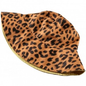 Sun Hats Womens Leopard Printed Cotton Bucket Hat Summer Beach Sun Hats - Yellow - CZ18R70S77H $21.11