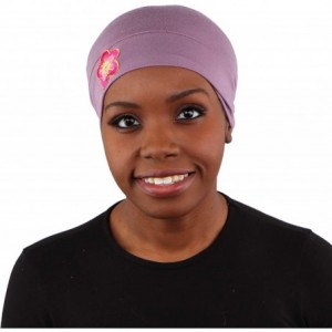 Skullies & Beanies Chemo Beanie Sleep Cap with Pink and Gold Flower - Lavender - CA182TLSQAM $35.28