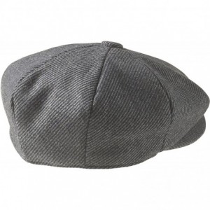 Newsboy Caps Men's 8 Piece 'Newsboy' Style Flat Cap Wool - Grey Pinstripe - C618EM9D5HC $68.35