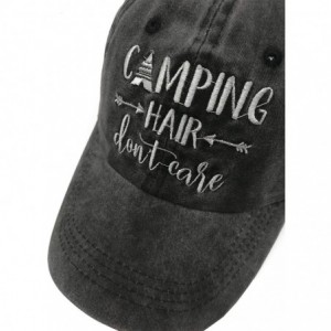 Baseball Caps Unisex Camping Hair Don t Care 1 Vintage Jeans Baseball Cap Classic Cotton Dad Hat Adjustable Plain Cap - CG18U...