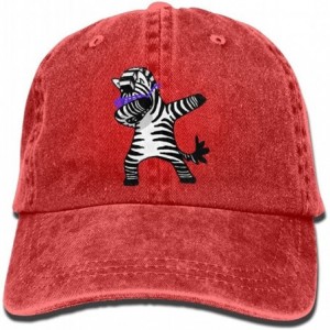 Baseball Caps Cowboy Hat Cap For Men Women Dabbing Zebra - Red - C318CDYONAC $19.08