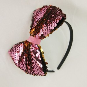 Headbands 5pcs Women Girls Rainbows Glitter Reversible 5" Sequin Bows with Headband - CO18G44IO08 $22.62