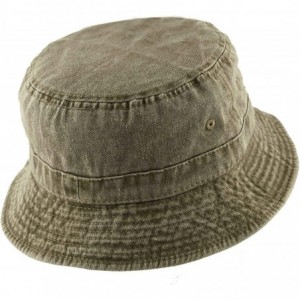 Bucket Hats 100% Cotton Canvas & Pigment Dyed Packable Summer Travel Bucket Hat - 2. Pigment - Olive - C3196EN2EYU $20.52