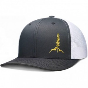 Baseball Caps Trucker Hat- Tamarack Mountain - Gray-white / Yellow - CO18QKXY4DU $51.82
