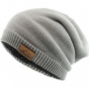 Skullies & Beanies Super Warm Slouchy Fleeced Long Beanie Warm Fur Lined Winter Knit Hat Thick Skull Cap - CN18GLGGCQR $24.64