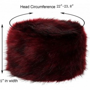 Skullies & Beanies Women's Faux Fur Hat for Winter with Stretch Cossack Russion Style White Warm Cap - Burgendy - C618HG95H9X...