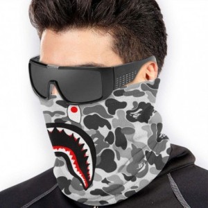 Balaclavas Bape Shark Half Blue Camo Neck Gaiter Warmer Windproof Mask Dust Face Clothing Free UV Face Mask - CK1970GGZLQ $32.00