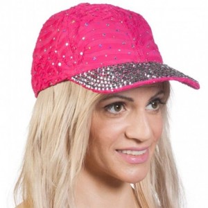 Baseball Caps Womens Jeweled Baseball Caps - Hot Pink - CD12IDD45R1 $27.55
