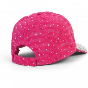 Baseball Caps Womens Jeweled Baseball Caps - Hot Pink - CD12IDD45R1 $23.94