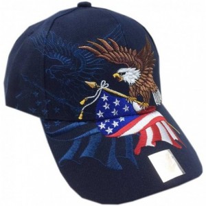 Baseball Caps Patriotic American Flag Design Baseball Cap USA 3D Embroidery - Navy - CR120BMDYIX $39.01