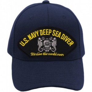 Baseball Caps US Navy - Deep Sea Diver Hat/Ballcap Adjustable One Size Fits Most - Navy Blue - CR18SQR80ZS $43.63