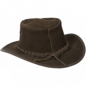 Cowboy Hats Rainproof Leather Outback Hat - Brown - CF11M2PNJ0L $87.86