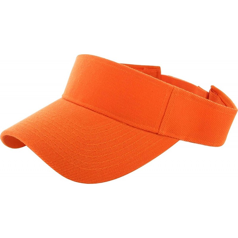 Visors Plain Men Women Sport Outdoor Sun Visor Adjustable Cap - Hot Orange - C2180LCD50Z $18.31