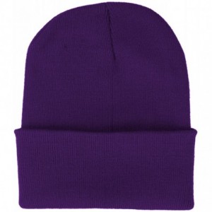 Skullies & Beanies Made in USA Thick Beanie Cuff Premium Headwear Winter Hat - Purple - CA189K7ZOM8 $15.78
