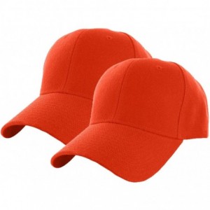 Baseball Caps Set of 2 Plain Adjustable Baseball Cap Classic Adjustable Hat Men Women Unisex Ballcap 6 Panels - Orange-2pack ...