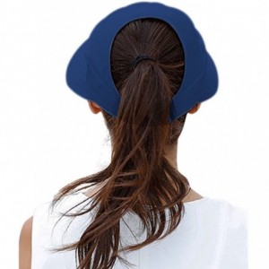 Berets Sun Hats for Women Wide Brim Sun Hat UV Protection Caps Floppy Beach Packable Visor - Navy - CK18CKZ9TEQ $19.78