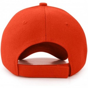 Baseball Caps Set of 2 Plain Adjustable Baseball Cap Classic Adjustable Hat Men Women Unisex Ballcap 6 Panels - Orange-2pack ...