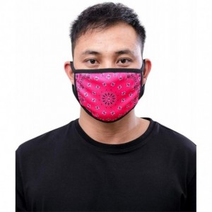 Balaclavas Bandana Fashion Face Mask - Hot Pink Paisley - CJ199AWMWIS $35.60
