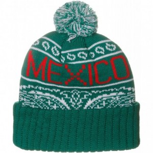 Skullies & Beanies Unisex USA Bandana Style Cities Pom Pom Knit Hat Cap Beanie - Mexico Green - C81297HMO61 $21.94