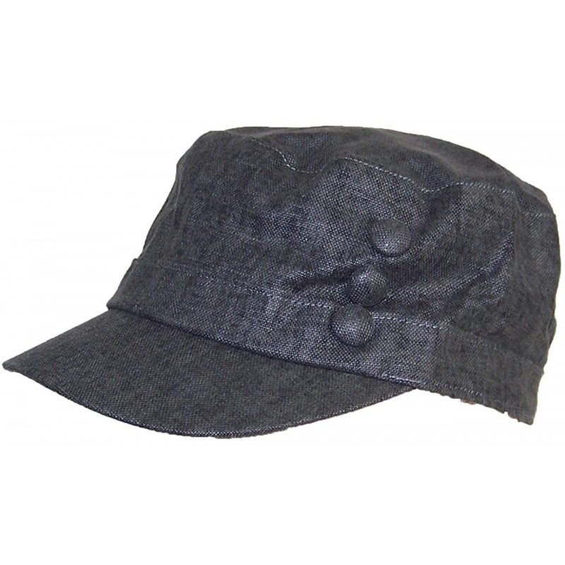 Sun Hats Women's Tweed Military Cadet 3 Button Hat W/Floral Lining (One Size) - Black - C511KNOFU05 $18.62