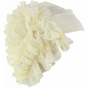 Berets Womens Wrap Cap Flower Chemo Hat Beanie Scarf Turban Headband - Beige - CI18INSYQ7K $16.05