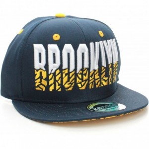 Baseball Caps Brooklyn City Pro Team Flat Visor Elephant Print Snapback Hat Cap - Navy Navy - C211KI1QQ8D $21.14