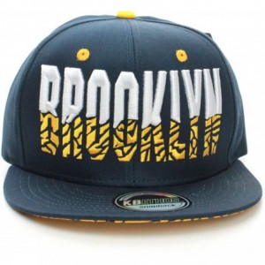 Baseball Caps Brooklyn City Pro Team Flat Visor Elephant Print Snapback Hat Cap - Navy Navy - C211KI1QQ8D $19.59