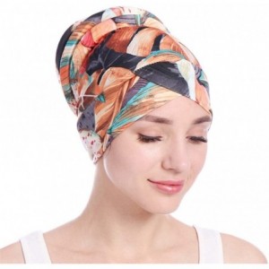 Visors Women Islamic Muslim Hijab Turban Hat Headwrap Scarf Cover Chemo Cap Newly 2019 New - Orange - C318QWI73GL $20.59