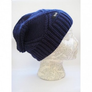 Skullies & Beanies Slouchy Beanie for Women - Plush Knitted Winter Hat Stocking Cap M113NF - Navy Blue - CJ11FNP3QDH $25.94