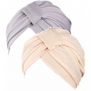 Skullies & Beanies Women's Chemo Pre Tied Cap Hair Wrap Cover Up 2 Pack - Mix1 - CD18D8ZR2CE $27.60