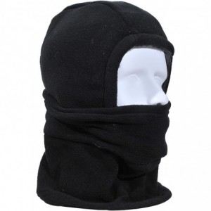 Balaclavas Balaclava Fleece Hood- Windproof Warm Ski Mask- Heavyweight Winter Cold Weather Cap Headgear - Black - CB188H6AG04...