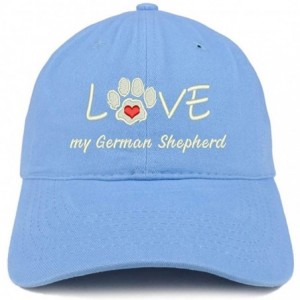 Baseball Caps I Love My German Shepherd Embroidered Soft Crown 100% Brushed Cotton Cap - Carolina Blue - C018T06TEZI $36.76