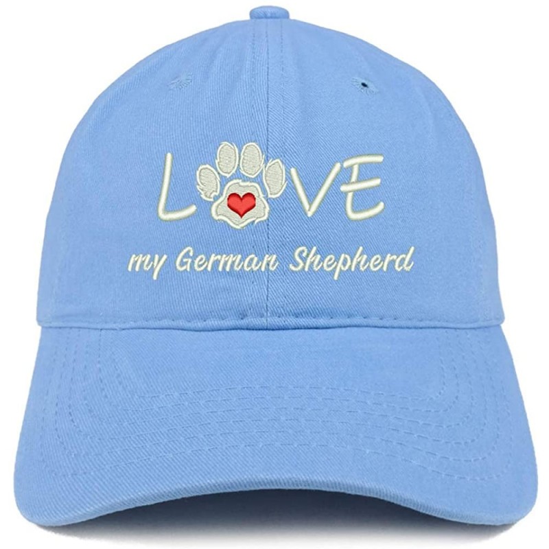 Baseball Caps I Love My German Shepherd Embroidered Soft Crown 100% Brushed Cotton Cap - Carolina Blue - C018T06TEZI $33.13