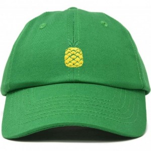 Baseball Caps Pineapple Hat Unstructured Cotton Baseball Cap - Kelly Green - CP18ICDYMKQ $22.71