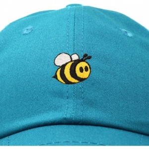 Baseball Caps Bumble Bee Baseball Cap Dad Hat Embroidered Womens Girls - Teal - CT18W69Q5XU $24.05