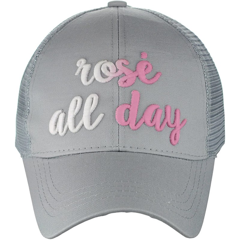 Baseball Caps Ponycap Color Changing 3D Embroidered Quote Adjustable Trucker Baseball Cap - Rosé All Day- Gray - C918D8T7ZQR ...