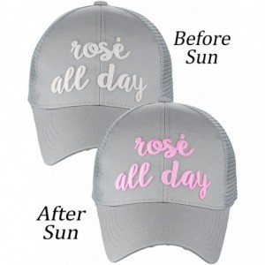 Baseball Caps Ponycap Color Changing 3D Embroidered Quote Adjustable Trucker Baseball Cap - Rosé All Day- Gray - C918D8T7ZQR ...