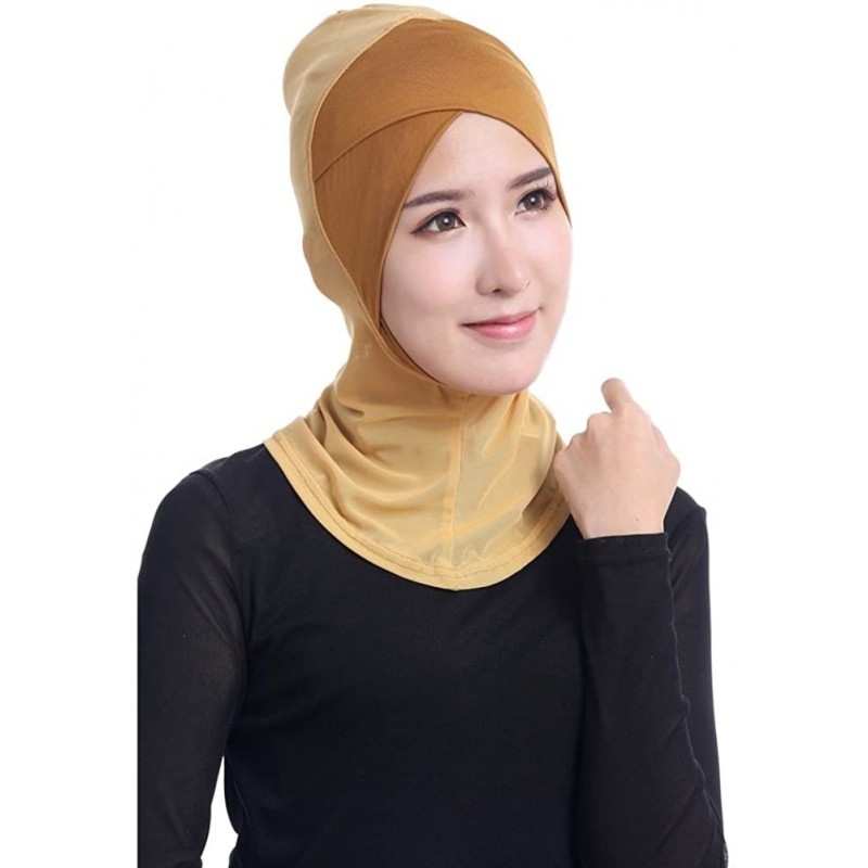 Skullies & Beanies Women's Under Scarf Hat Cap Muslim Bone Ninja Hijab Islamic Neck Cover - CZ12NERQOXO $16.78