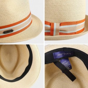 Fedoras Men's Trilby Havana Straw Fedora Panama Sun Hat Cuban Hats Nature - CC18NZZCWLS $41.31