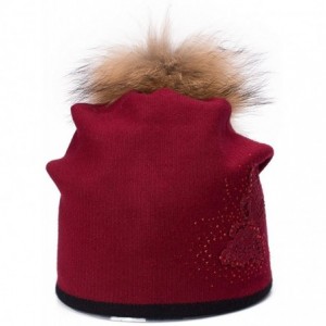 Skullies & Beanies Womens Cashmere Wool Beanie Skull Ski Cap Winter Hat Butterfly T301 - Red - CO188AUHRKU $30.23