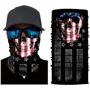 Balaclavas USA Flag Print Seamless Bandana Rave Headband Headwear Balaclava Head Wrap Scarf Neck - Red Skull American Flag - ...