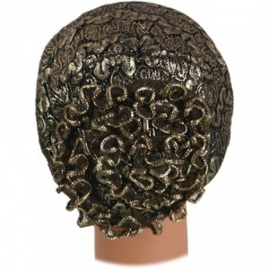 Headbands Beautiful Metallic Turban-style Head Wrap - Gold Waves - CQ12D7GH6UH $18.32