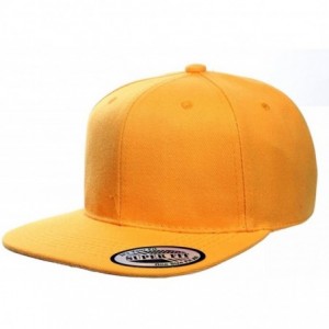 Baseball Caps Blank Solid Plain Flat Visor Snapback - Gold - C51889ROS2M $16.80