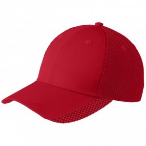 Skullies & Beanies Port Authority?C923 Two Color Mesh Back Cap - Red/Black - C117YTRO5QZ $19.98