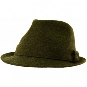 Fedoras Men's 100% Soft Wool Winter Fall Derby Fedora Trilby Classy Hat - Olive - CU18Z6HA57N $36.63
