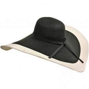 Sun Hats Black & White Floppy Hat with Wide Brim - CU11CHE3HIB $81.93