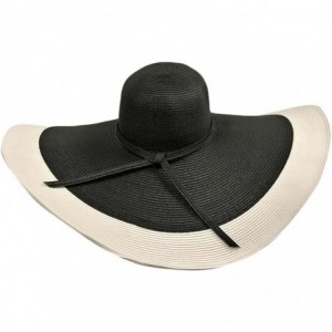 Sun Hats Black & White Floppy Hat with Wide Brim - CU11CHE3HIB $84.75